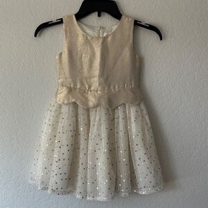 Cat & Jack Shimmering Gold and White Formal Dress, Size XS (4/5)